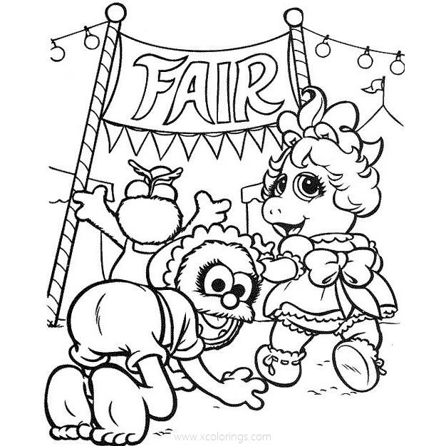 Free Muppet Babies Miss Piggy Coloring Pages with Baby Natasha printable