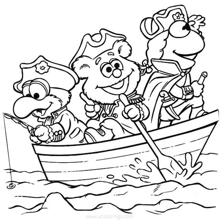 Free Muppet Babies are Fishing Coloring Pages printable
