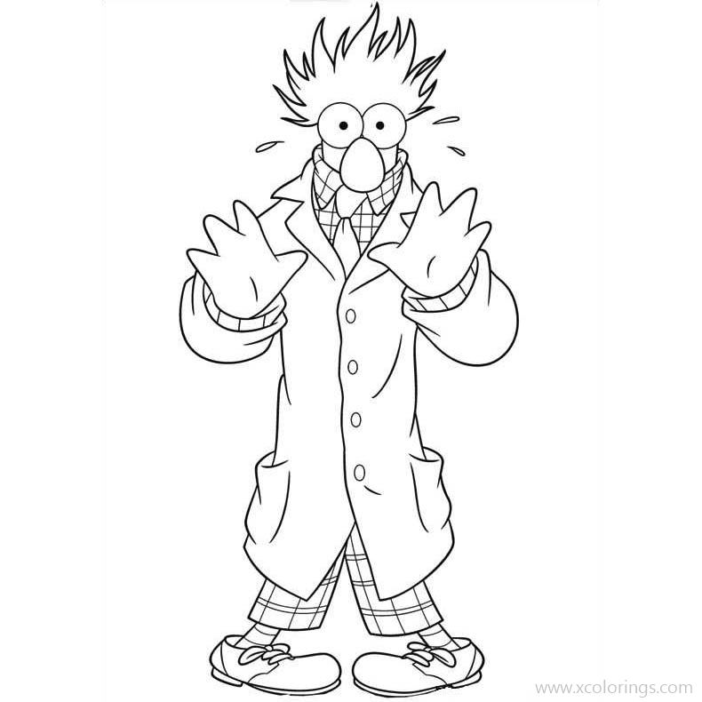 Free Muppets Coloring Pages Beaker was Scared printable