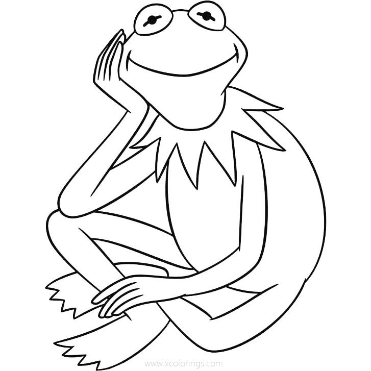 Free Muppets Coloring Pages Kermit Smiling printable
