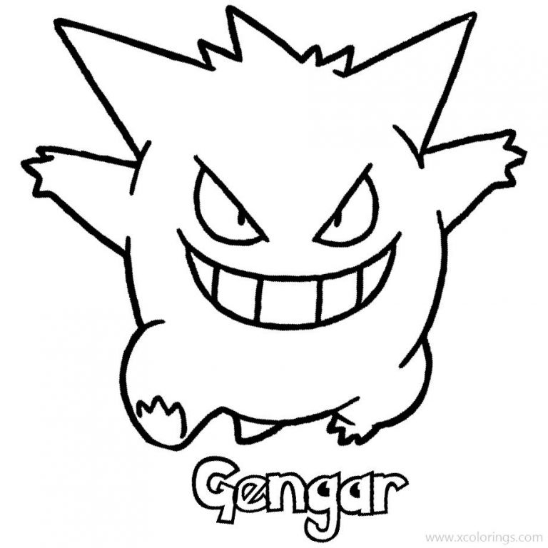 Mega Gengar Pokemon Coloring Pages XColorings