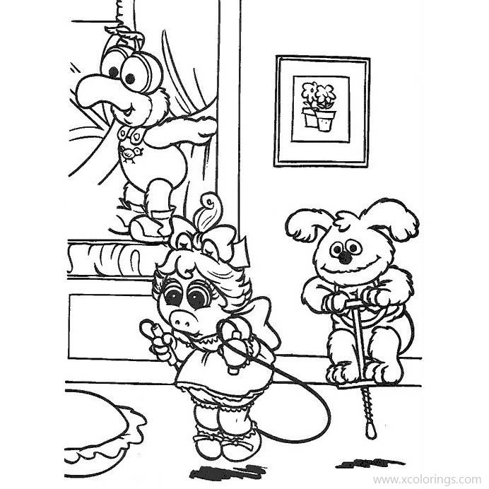 Free Printable Muppet Babies Miss Piggy Coloring Pages printable