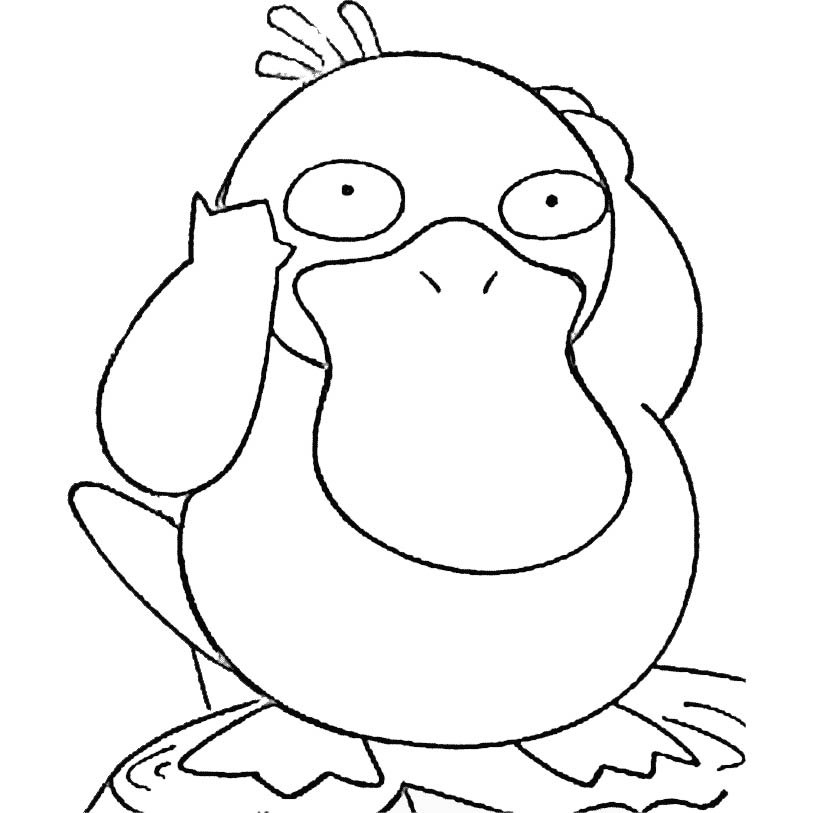 Free Psyduck Coloring Pages from Pokemon Go printable