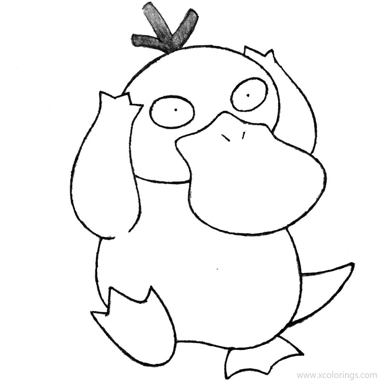 Free Psyduck Pokemon Coloring Pages Line Art by drawingsbysumeet printable