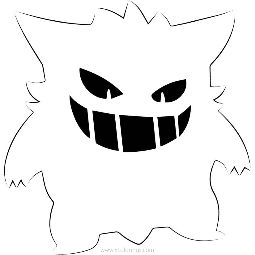 Free Scary Gengar Pokemon Coloring Pages printable