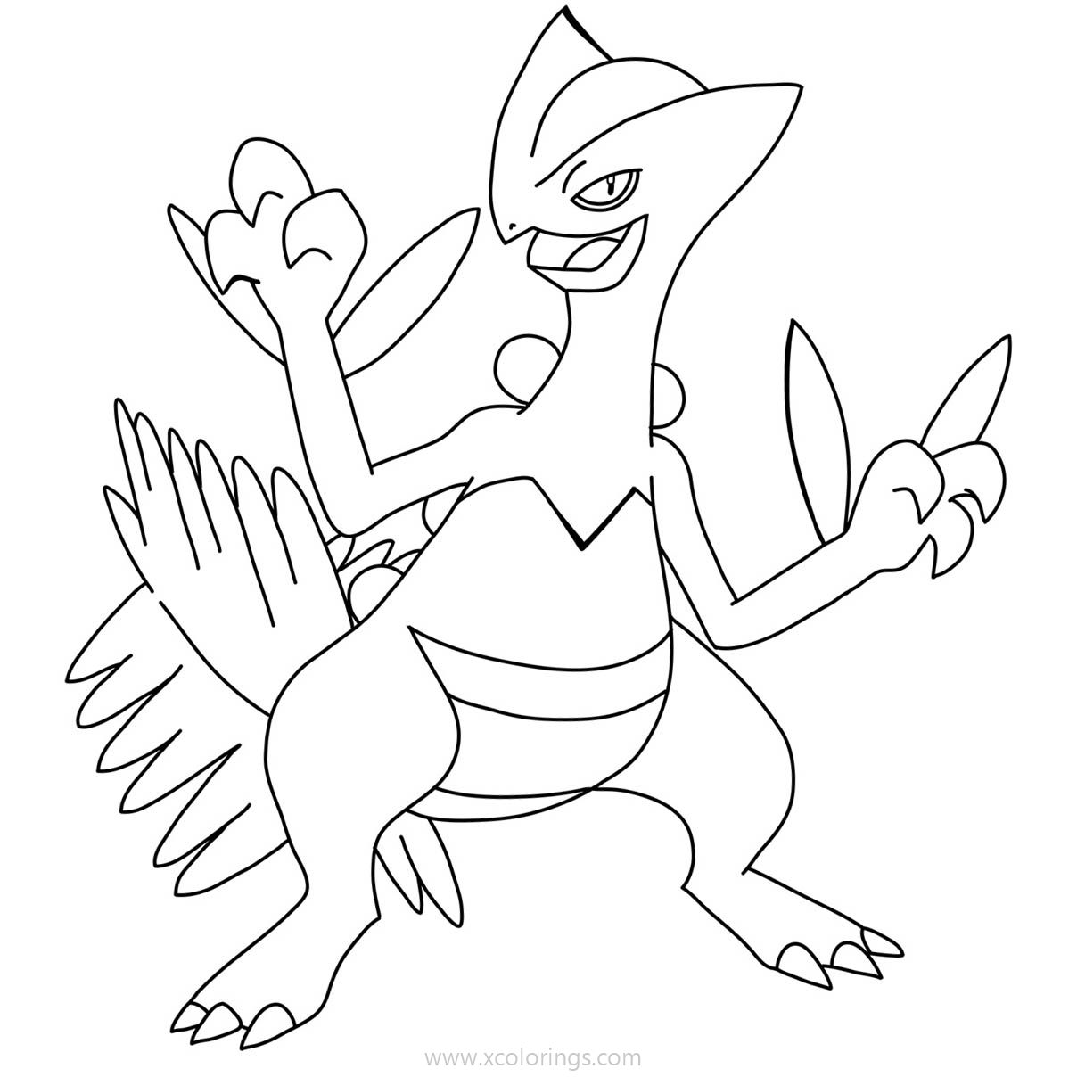 Free Sceptile Pokemon Coloring Pages Black and White printable