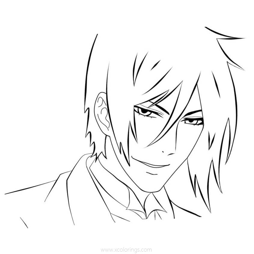 Free Sebastian Michaelis from Black Butler Coloring Pages Lineart printable