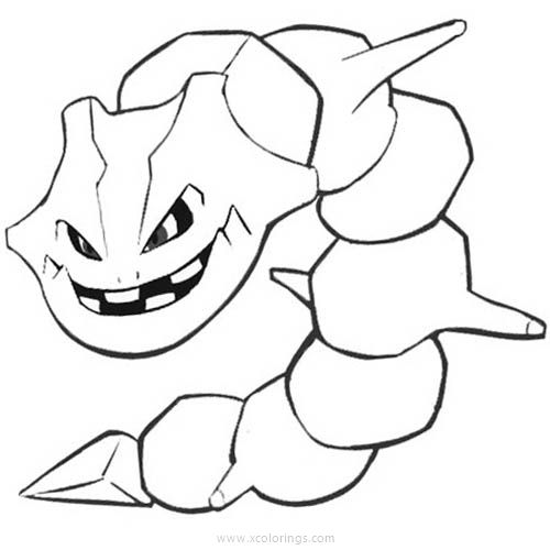 Free Steelix Coloring Pages Fan Art by HappyCrumble printable