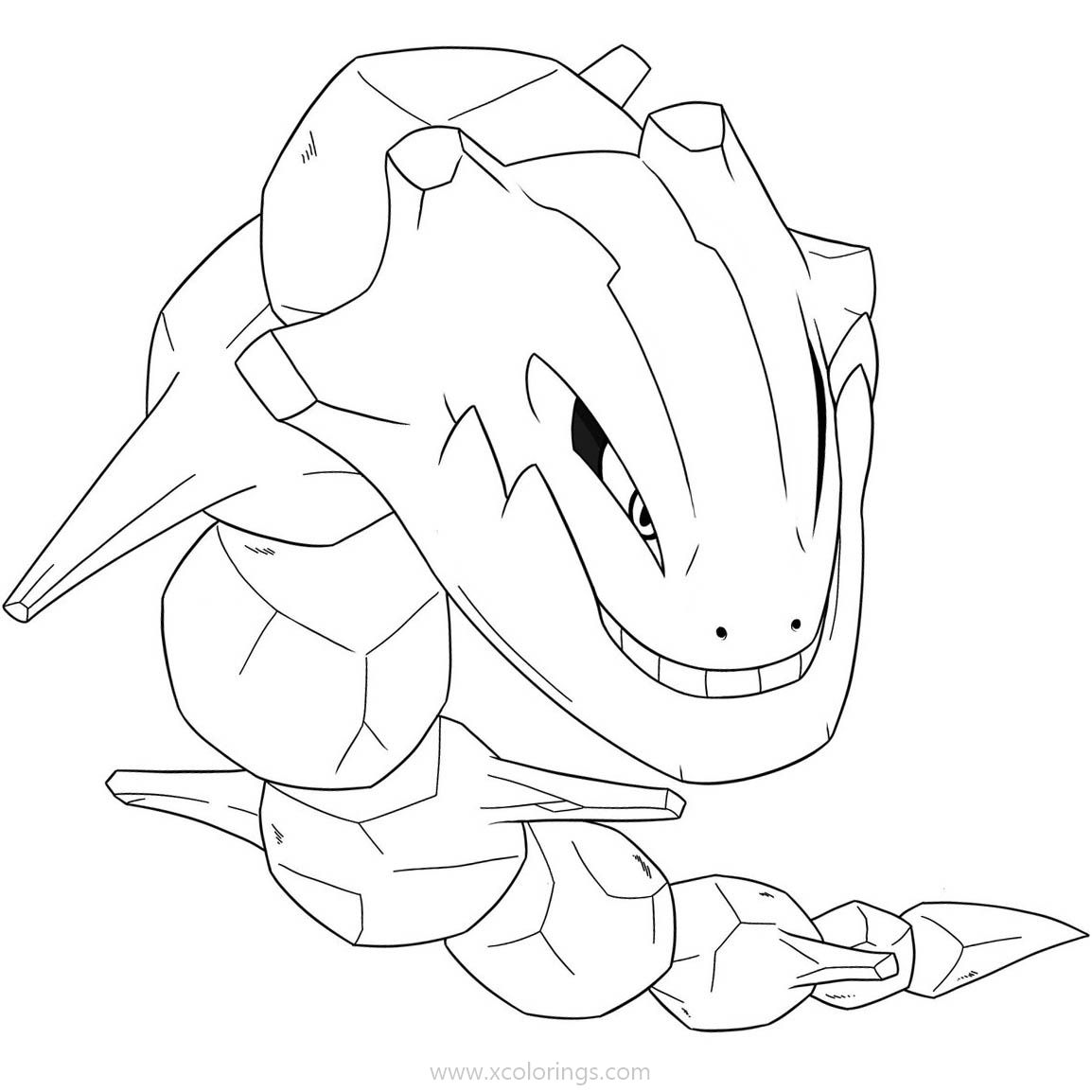 Steelix Pokemon Coloring Pages Steel Ground Type by StoneArtistry