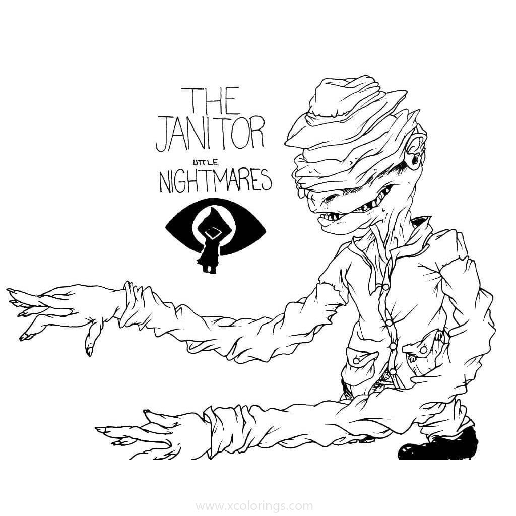 Free The Janitor from Little Nightmares Coloring Pages printable