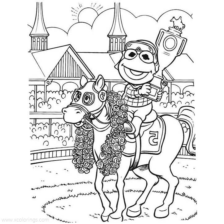 Free The Muppet Babies Coloring Pages Kermit the Winner printable