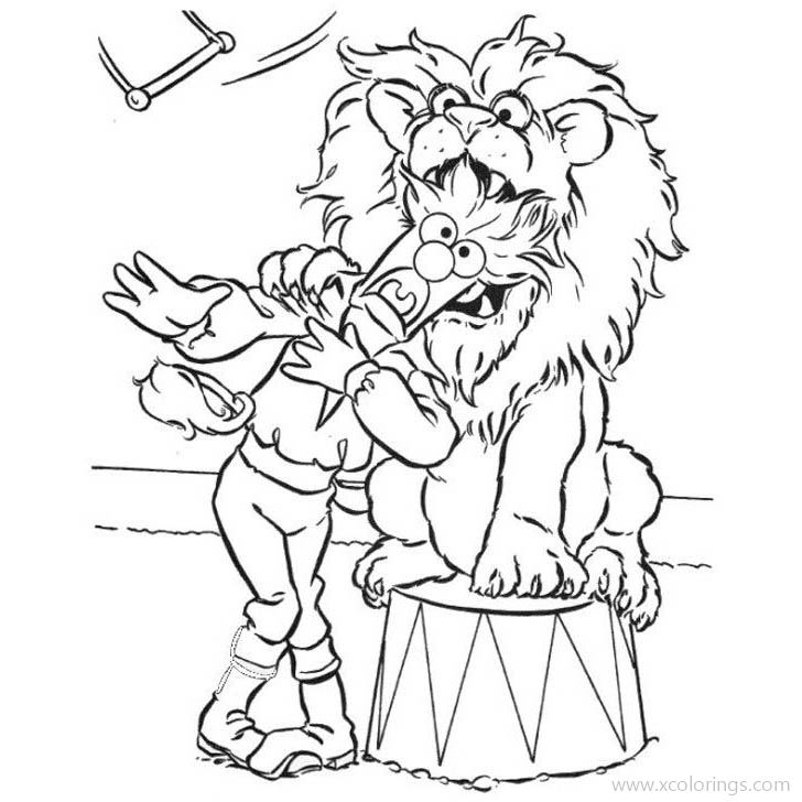 Free The Muppets Coloring Pages Beaker and Lion printable