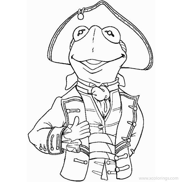 Free The Muppets Coloring Pages Captain Kermit printable