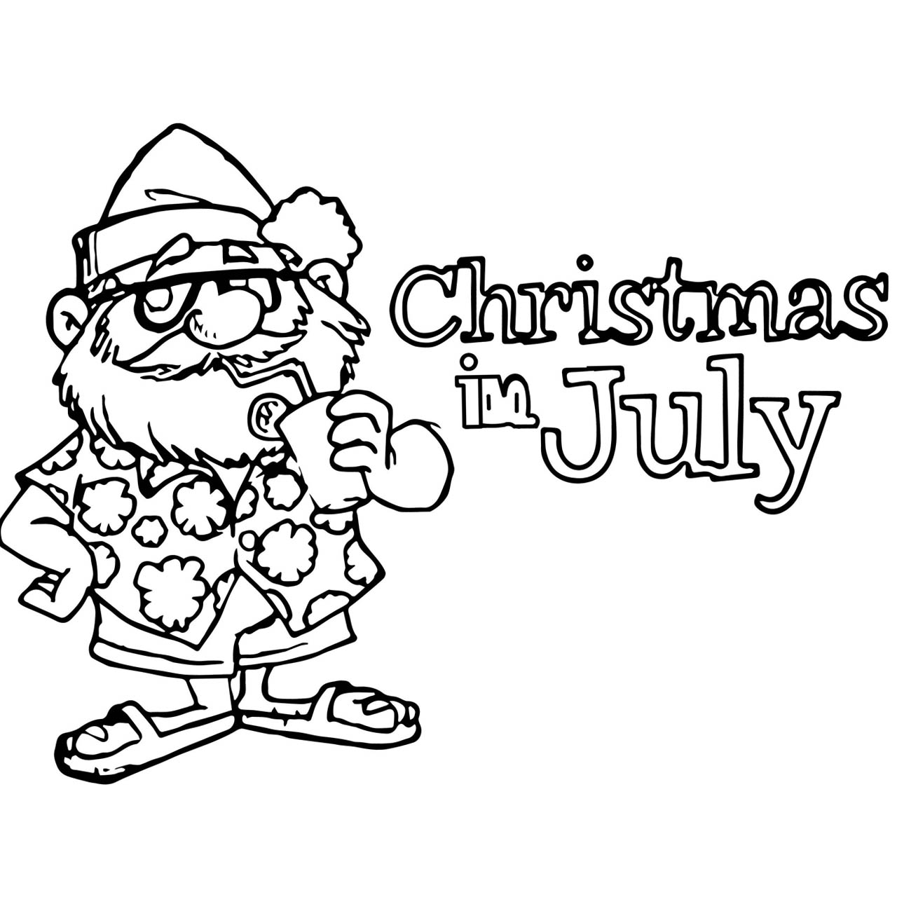 Hawaii Christmas In July Coloring Pages