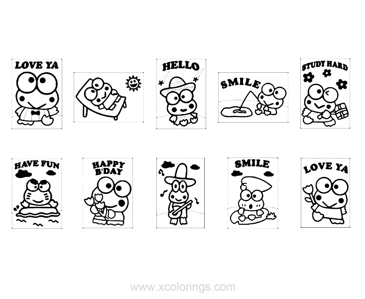 Free Characters from Keroppi Coloring Pages printable