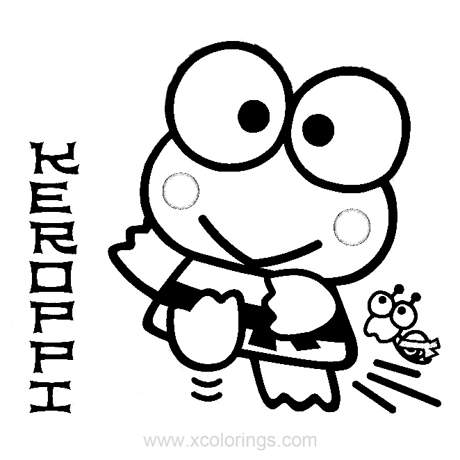 Free Keroppi Coloring Pages Black and White printable