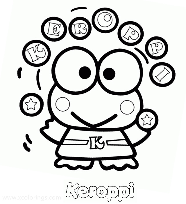 Free Keroppi Coloring Pages from Sanrio printable