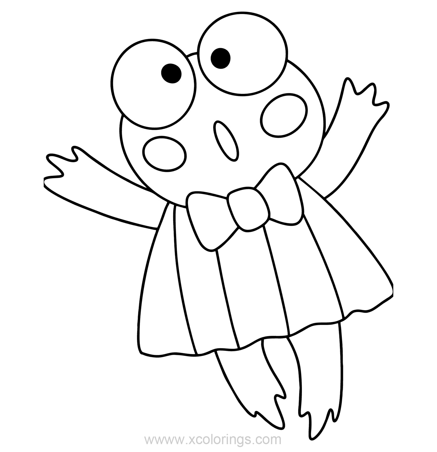 Free Keroppi is Jumping Coloring Pages printable