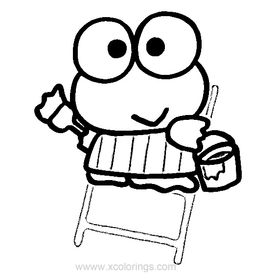 Free Keroppi is Painting Coloring Pages printable