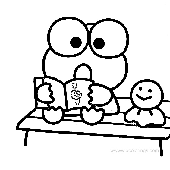 Free Keroppi is Singing Coloring Pages printable