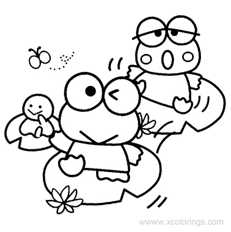 Free Keroppi on Lily Pad Coloring Pages printable