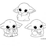 Cute Grogu Coloring Page